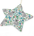 Cute Gray Koalas Tropical Flowers And Leaves Ceramic Star Ornament Christmas Tree Ornaments Decorations
