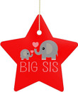 Elephant Big Sister Ceramic Star Ornament Christmas Tree Ornaments Decorations
