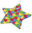 Autism Awareness Ceramic Star Ornament Christmas Tree Ornaments Decorations
