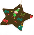 Christmas Elf Hohoho Green Ceramic Star Ornament Christmas Tree Ornaments Decorations