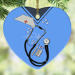 Nurse Uniform This Superhero Wears Scrubs Ceramic Heart Ornament Christmas Tree Ornaments Decorations
