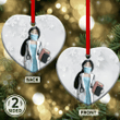 Nurse Clay Style Ceramic Heart Ornament Christmas Tree Ornaments Decorations