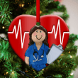 Nurse Ceramic Style Ceramic Heart Ornament Christmas Tree Ornaments Decorations