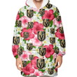 Vegas Golden Knights White Porcelain Flower Pink Hibiscus White Background 3D Printed Snug Hoodie