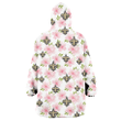 New Orleans Saints Light Pink Hibiscus White Background 3D Printed Snug Hoodie