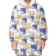 New York Rangers Sketch Red Yellow Coconut Tree White Background 3D Printed Snug Hoodie