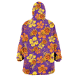 Phoenix Suns Yellow And Orange Hibiscus Purple Background 3D Printed Snug Hoodie