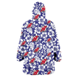 New Jersey Devils White Hibiscus Pattern Slate Blue Background 3D Printed Snug Hoodie