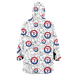 Texas Rangers White Sketch Hibiscus Pattern White Background 3D Printed Snug Hoodie