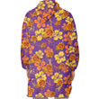Phoenix Suns Yellow And Orange Hibiscus Purple Background 3D Printed Snug Hoodie