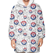 Texas Rangers White Sketch Hibiscus Pattern White Background 3D Printed Snug Hoodie