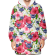Charlotte Hornets White Porcelain Flower Pink Hibiscus White Background 3D Printed Snug Hoodie