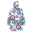 Texas Rangers White Hibiscus Orchid Light Blue Background 3D Printed Snug Hoodie