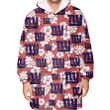 New York Giants White Hibiscus Indian Red Background 3D Printed Snug Hoodie