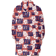New York Giants White Hibiscus Indian Red Background 3D Printed Snug Hoodie