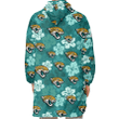 Jacksonville Jaguars Light Sea Green Hibiscus Green Background 3D Printed Snug Hoodie