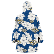 Nashville Predators White Big Hibiscus Blue Background 3D Printed Snug Hoodie