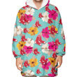 Boston Red Sox Pink Yellow White Hibiscus Turquoise Background 3D Printed Snug Hoodie