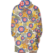 Chicago Cubs Brown Yellow Hibiscus White Background 3D Printed Snug Hoodie