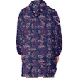 New York Giants Thistle Sketch Hibiscus Dark Slate Blue Background 3D Printed Snug Hoodie