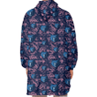 Memphis Grizzlies Thistle Sketch Hibiscus Dark Slate Blue Background 3D Printed Snug Hoodie