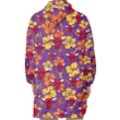 Chicago Bulls Yellow And Orange Hibiscus Purple Background 3D Printed Snug Hoodie