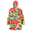 New England Patriots Red Hibiscus Green Blue Leaf Yellow Background 3D Printed Snug Hoodie