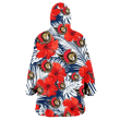 Ottawa Senators White Tropical Leaf Red Hibiscus Navy Background 3D Printed Snug Hoodie