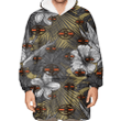 Cleveland Browns Gray Sketch Hibiscus Yellow Palm Leaf Black Background 3D Printed Snug Hoodie