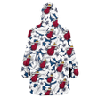 Miami Heat White Hibiscus And Leaves Blue Background 3D Printed Snug Hoodie