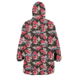 Washington Capitals Pink Hibiscus Orchid Brown Background 3D Printed Snug Hoodie
