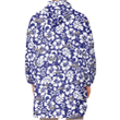 Washington Capitals White Hibiscus Pattern Slate Blue Background 3D Printed Snug Hoodie
