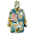 Indiana Pacers Pastel Color Hibiscus Tropical Leaves Light Green Background 3D Printed Snug Hoodie