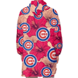 Chicago Cubs Red Beige Hibiscus Beige Background 3D Printed Snug Hoodie