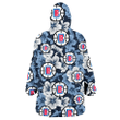 Los Angeles Clippers White And Blue Hibiscus Dark Blue Background 3D Printed Snug Hoodie
