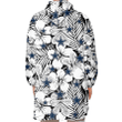 Dallas Cowboys White Big Hibiscus Black Background 3D Printed Snug Hoodie