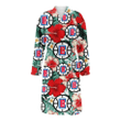 Los Angeles Clippers Red Coral Hibiscus White Porcelain Flower Banana Leaf Fleece Bathrobe