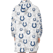 Indianapolis Colts Sketch Hibiscus White Background 3D Printed Snug Hoodie