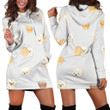 White Dog Cupcakes Pattern In Creamy White Hoodie Dress 3D