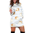 Dog Bread Pattern In Blue And White Stripes Hoodie Dress 3D
