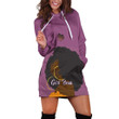 Girl Boss Black Hair Heart Purple Printed Hoodie Dress 3D