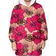 Cleveland Browns Red Beige Hibiscus Beige Background 3D Printed Snug Hoodie
