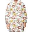 Chicago Bears Sketch Red Yellow Coconut Tree White Background 3D Printed Snug Hoodie