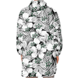 Dallas Stars White Big Hibiscus Black Background 3D Printed Snug Hoodie
