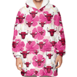 Chicago Bulls Pink White Hibiscus Misty Rose Background 3D Printed Snug Hoodie