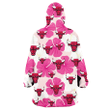 Chicago Bulls Pink White Hibiscus Misty Rose Background 3D Printed Snug Hoodie