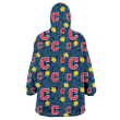 Cleveland Indians Yellow Hibiscus Cadet Blue Leaf Navy Background 3D Printed Snug Hoodie