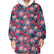 Chicago Cubs Tiny Red Hibiscus White Porcelain Flower Black Background 3D Printed Snug Hoodie