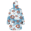 Chicago Bears White Hibiscus Orchid Light Blue Background 3D Printed Snug Hoodie