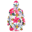 Los Angeles Lakers Pink Hibiscus White Orchid White Background 3D Printed Snug Hoodie